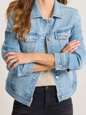 Tommy Bahama Light Blue Denim Jacket with Subtle Speckle